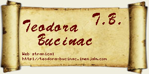 Teodora Bućinac vizit kartica